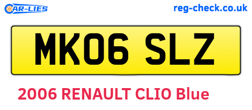 MK06SLZ are the vehicle registration plates.