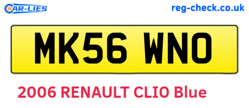 MK56WNO are the vehicle registration plates.