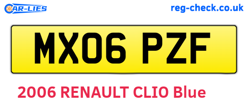 MX06PZF are the vehicle registration plates.