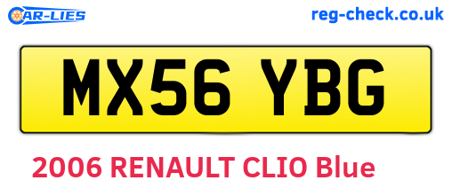 MX56YBG are the vehicle registration plates.