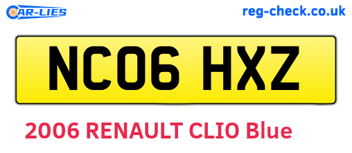 NC06HXZ are the vehicle registration plates.