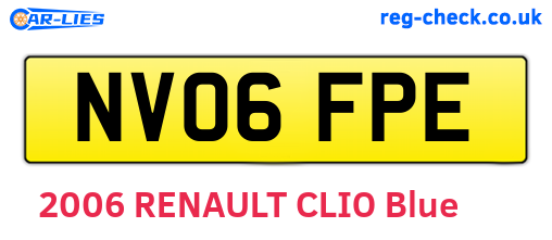 NV06FPE are the vehicle registration plates.