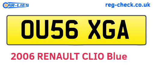 OU56XGA are the vehicle registration plates.