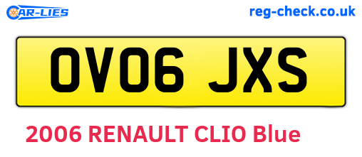 OV06JXS are the vehicle registration plates.