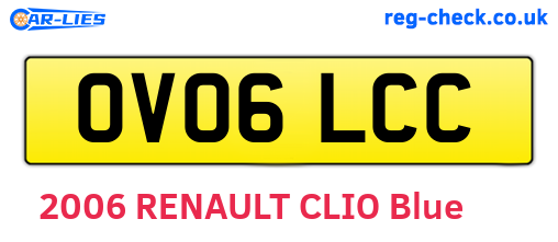 OV06LCC are the vehicle registration plates.