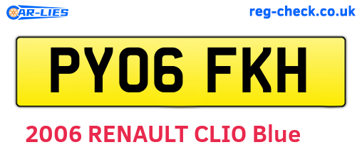 PY06FKH are the vehicle registration plates.