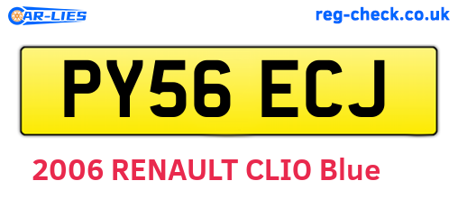 PY56ECJ are the vehicle registration plates.