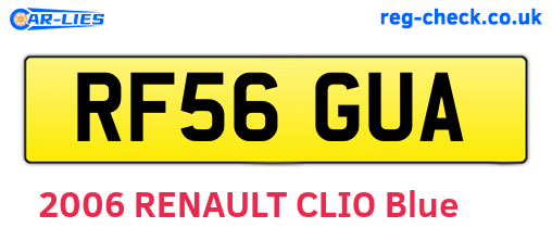 RF56GUA are the vehicle registration plates.