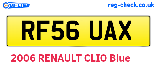 RF56UAX are the vehicle registration plates.