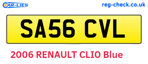 SA56CVL are the vehicle registration plates.