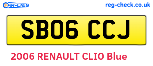 SB06CCJ are the vehicle registration plates.