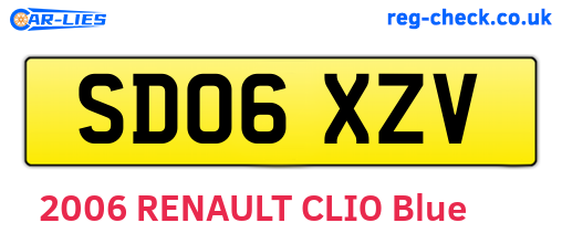 SD06XZV are the vehicle registration plates.