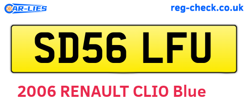 SD56LFU are the vehicle registration plates.