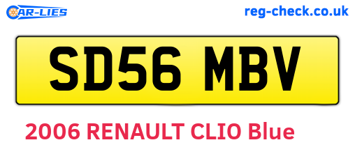 SD56MBV are the vehicle registration plates.