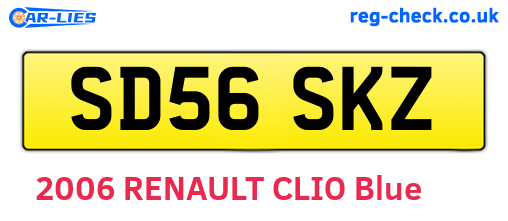 SD56SKZ are the vehicle registration plates.