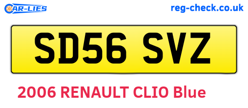 SD56SVZ are the vehicle registration plates.