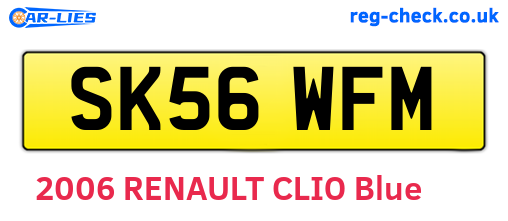 SK56WFM are the vehicle registration plates.
