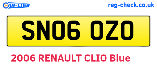 SN06OZO are the vehicle registration plates.