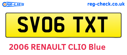 SV06TXT are the vehicle registration plates.