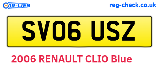 SV06USZ are the vehicle registration plates.