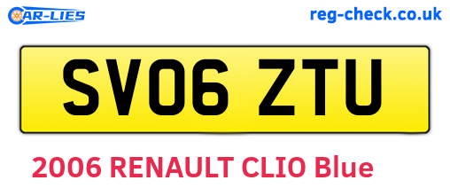SV06ZTU are the vehicle registration plates.