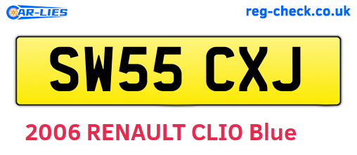 SW55CXJ are the vehicle registration plates.