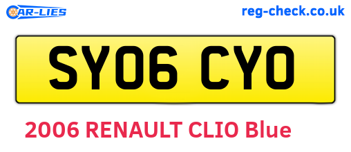 SY06CYO are the vehicle registration plates.