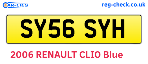 SY56SYH are the vehicle registration plates.