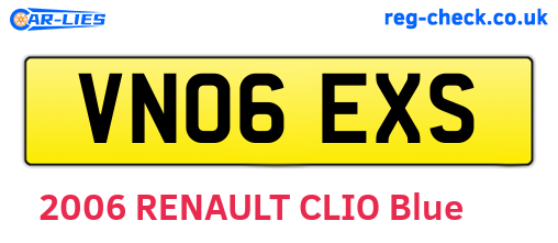 VN06EXS are the vehicle registration plates.