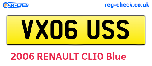 VX06USS are the vehicle registration plates.