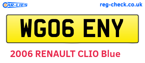 WG06ENY are the vehicle registration plates.