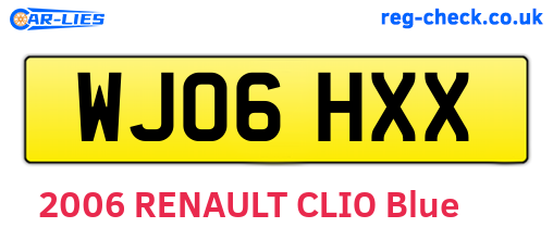 WJ06HXX are the vehicle registration plates.
