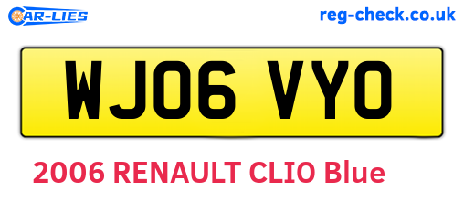 WJ06VYO are the vehicle registration plates.