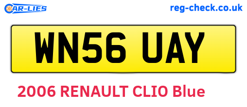WN56UAY are the vehicle registration plates.
