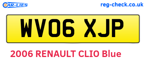 WV06XJP are the vehicle registration plates.
