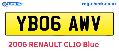 YB06AWV are the vehicle registration plates.