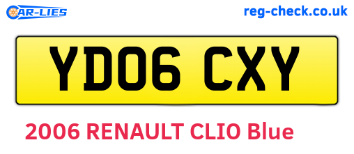 YD06CXY are the vehicle registration plates.