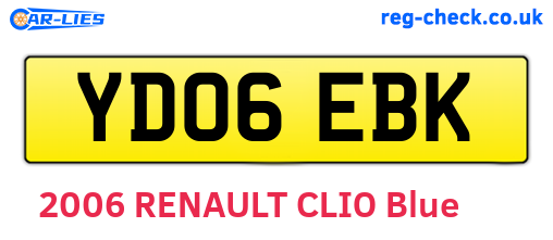 YD06EBK are the vehicle registration plates.