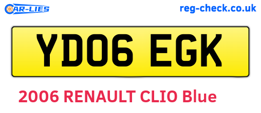 YD06EGK are the vehicle registration plates.