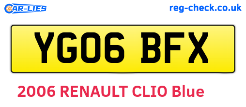 YG06BFX are the vehicle registration plates.