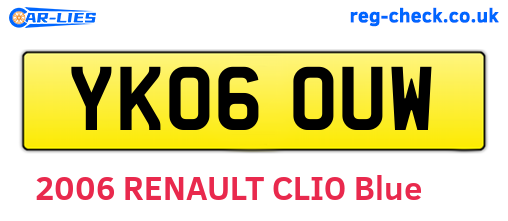 YK06OUW are the vehicle registration plates.