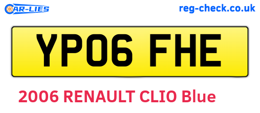 YP06FHE are the vehicle registration plates.