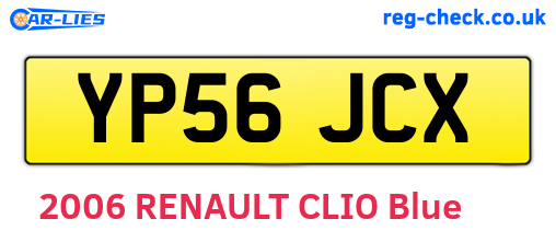 YP56JCX are the vehicle registration plates.