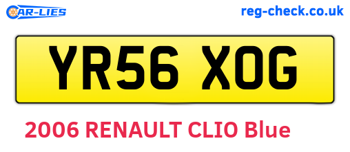 YR56XOG are the vehicle registration plates.