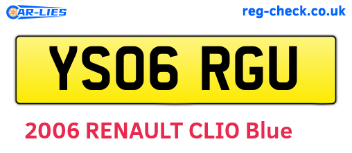 YS06RGU are the vehicle registration plates.