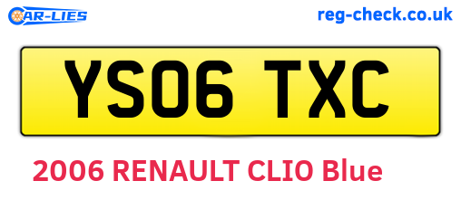 YS06TXC are the vehicle registration plates.