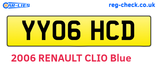 YY06HCD are the vehicle registration plates.