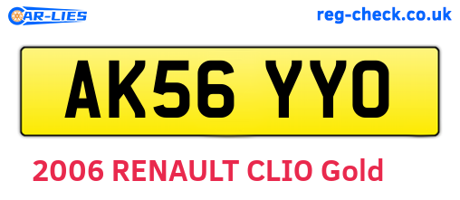 AK56YYO are the vehicle registration plates.