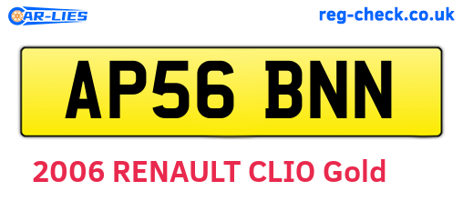 AP56BNN are the vehicle registration plates.