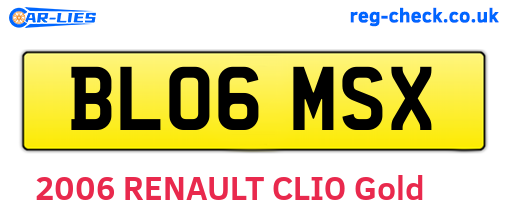 BL06MSX are the vehicle registration plates.